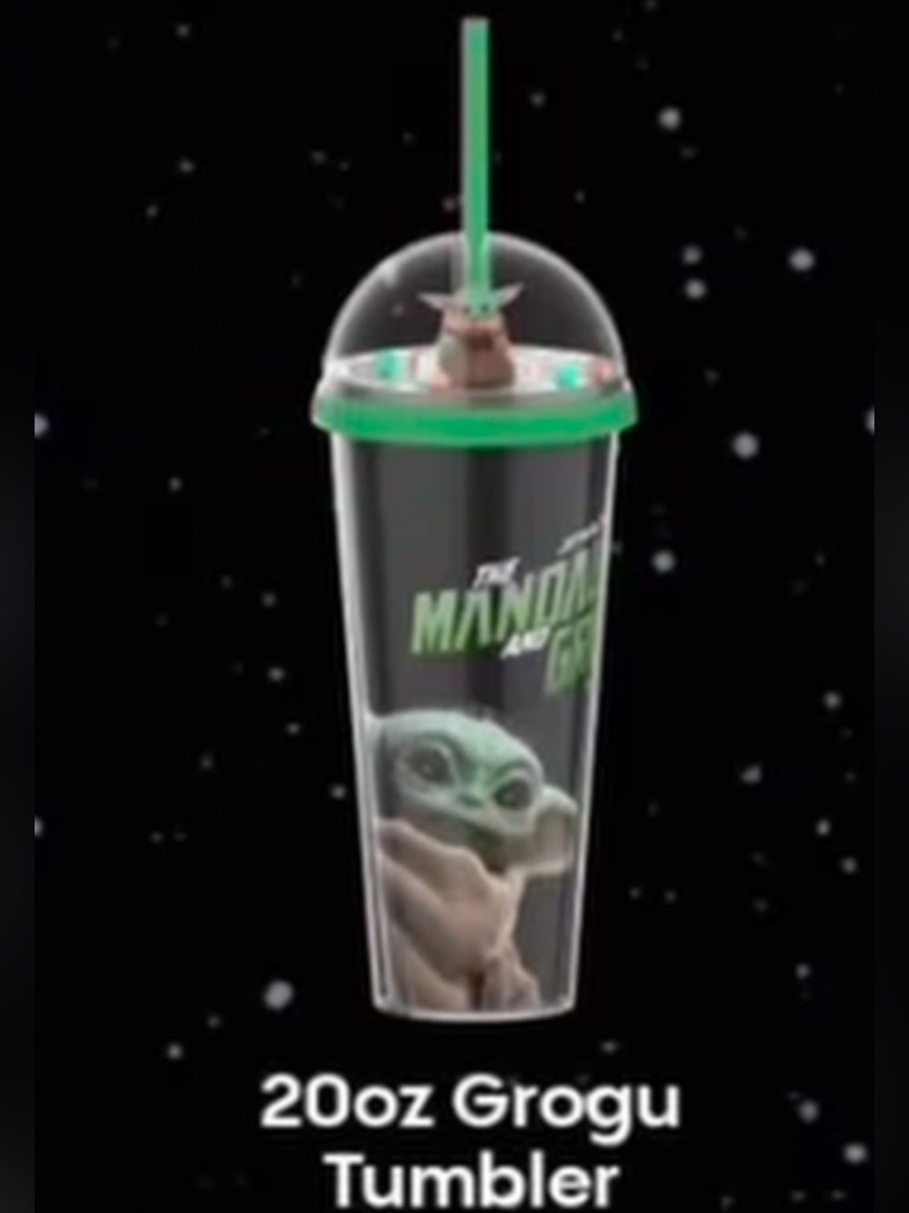 Star Wars Mandalorian & Grogu Dome Tumbler w Straw-Cinemark Exclusive NWT! - Picture 7 of 13